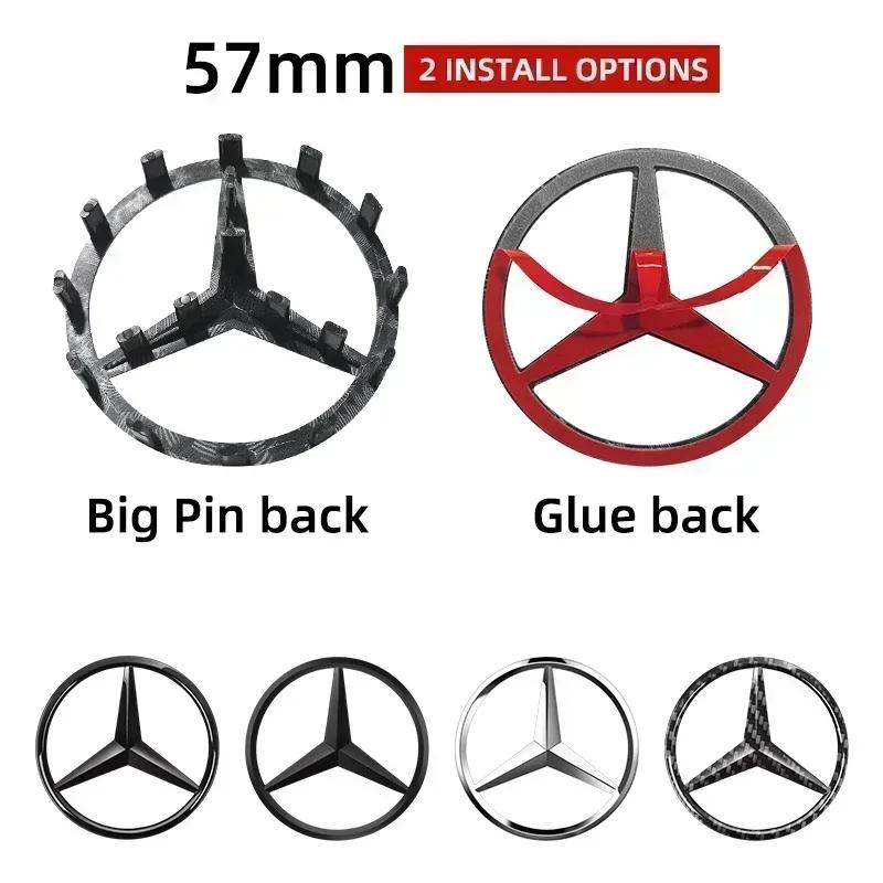 1pc 52mm 57mm Car Interior Steering Wheel Emblem Badge Stickers Accessories For Mercedes Benz AMG Class W204 W205 W203 W206 W220 TNT8