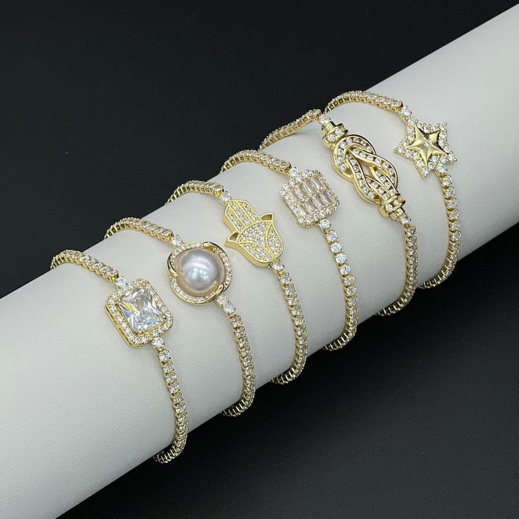 Luxury Geometric Zircon Bracelet - European & American Style