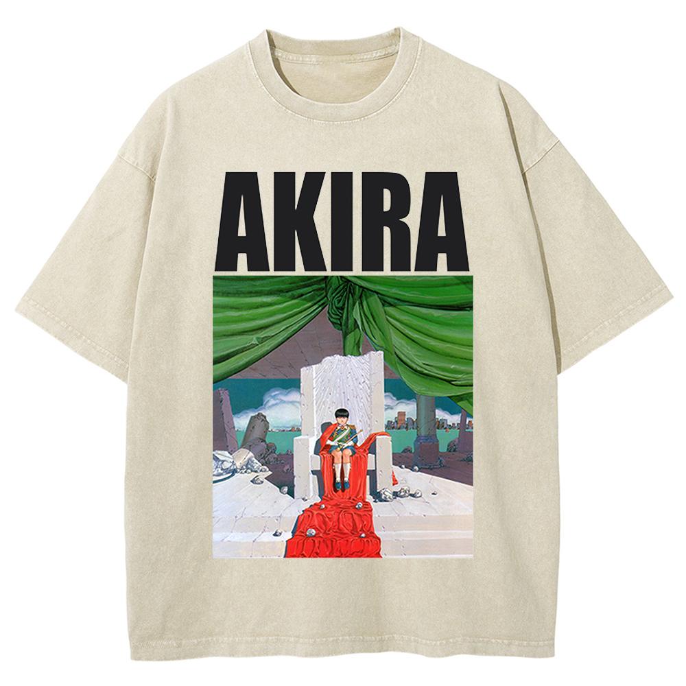 Akira Manga Graphic Tshirt Summer Cotton Short Sleeve Tees Men Women Clothing Vintage Washed Oversized T Shirt Streetwear