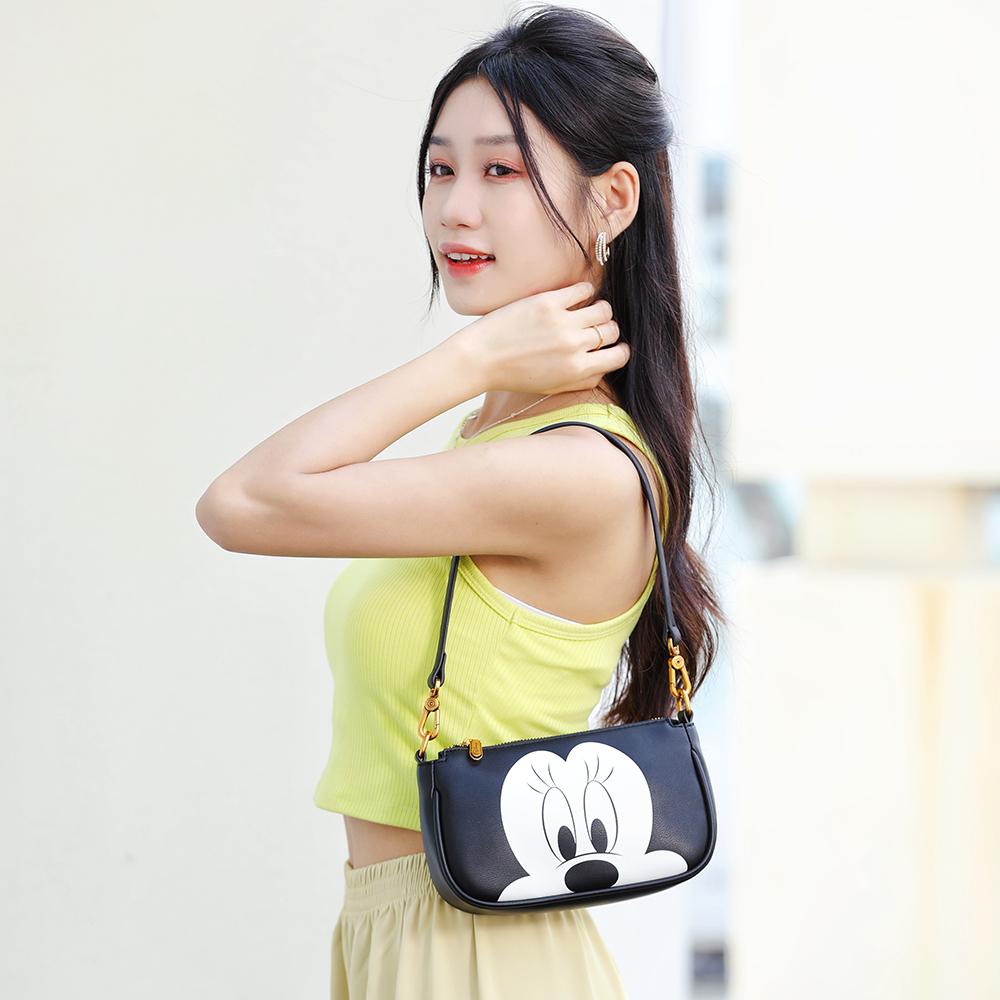 New Disney Mickey Series PVC With Polyester Shoulder Bag Regular Women's Night Black/Coffee/Milk Coffee BMK-71671B