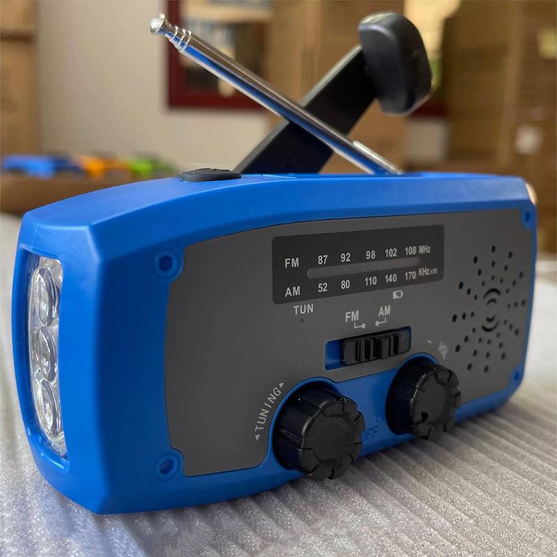 2000 Mah Emergency Radio With Led Lights Radio Usb Solar Charging Light Outdoor Travel Portable Rechargeable Fm/Am Radio