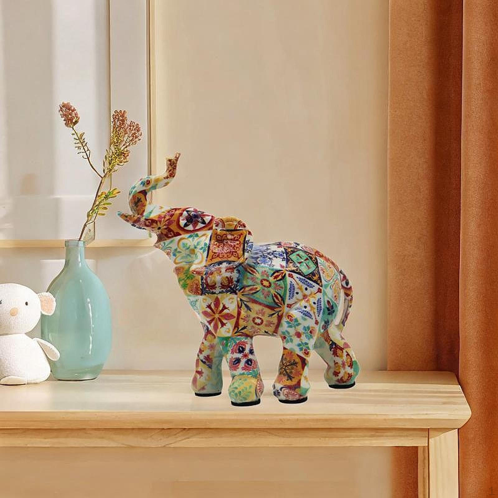 

Элегантная статуя слона для домашнего декора - художественная скульптура животного, центральный элемент гостиной