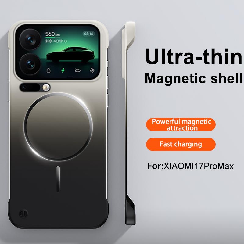 Gradient Color Ultra Thin Frameless Magnetic Case For Case For Xiaomi Mi 17 1 14 Pro Max PC Hard Shockproof Matte Cover