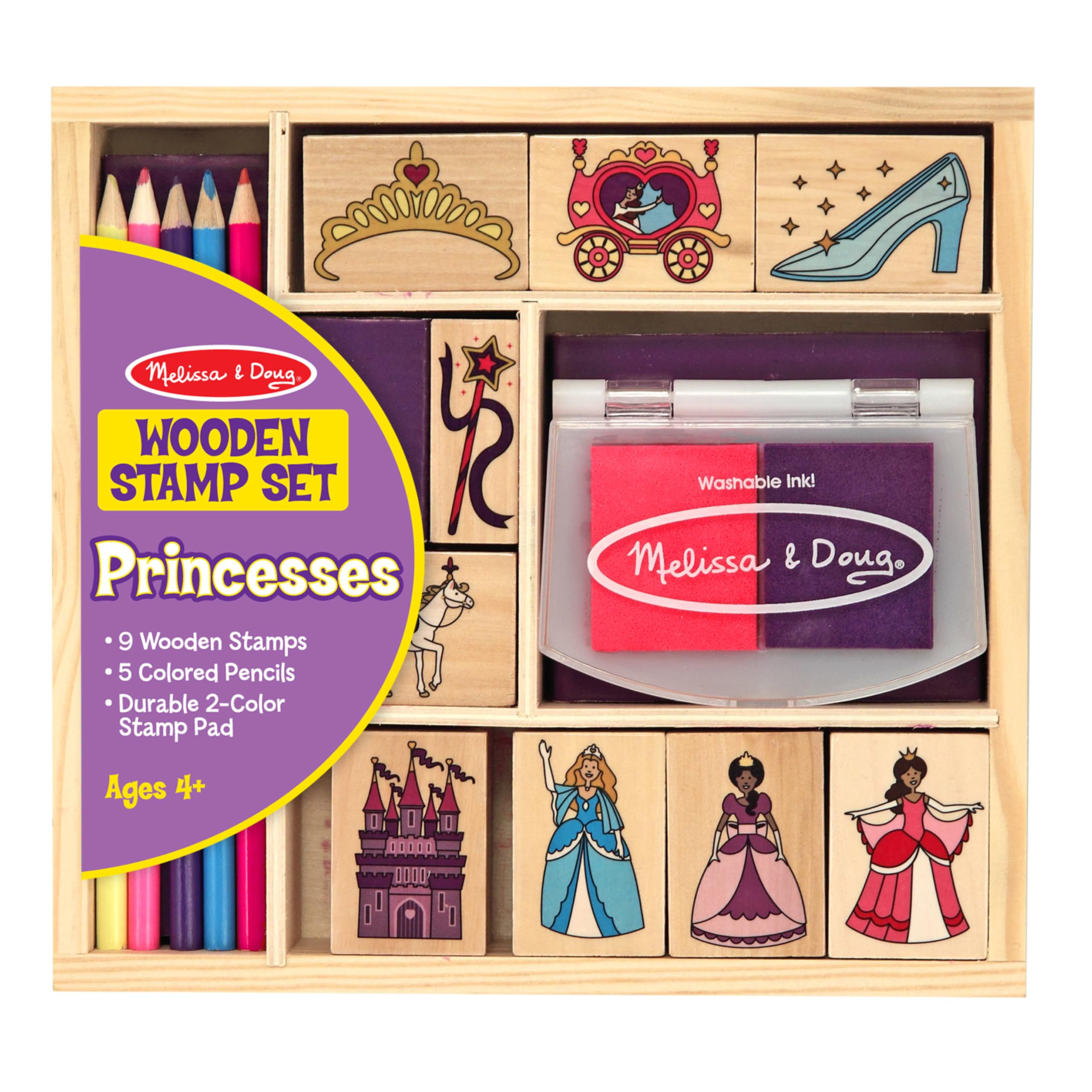 

Melissa Doug Wooden Stamp 2418 & Set, Princess, Authentic, Small,