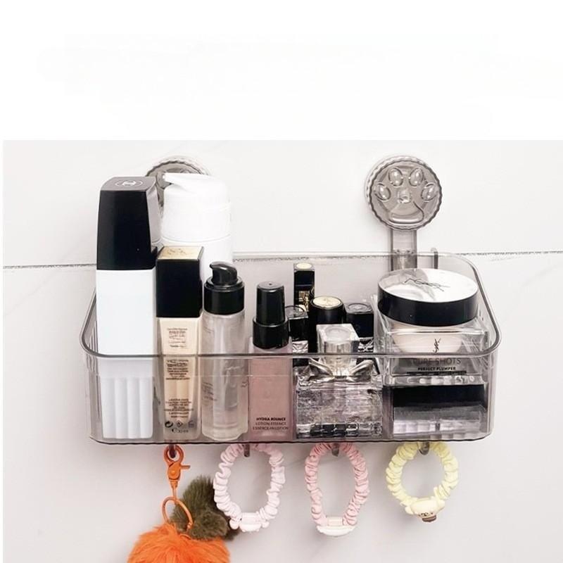 Suction Cup Bathroom Sink Cosmetics Storage Box - No Drilling Required Wall-Mounted