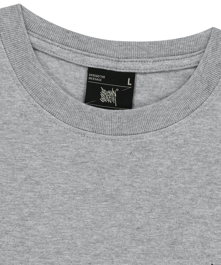 BROWNBREATH Stamp Tag Tee - Melange Gray