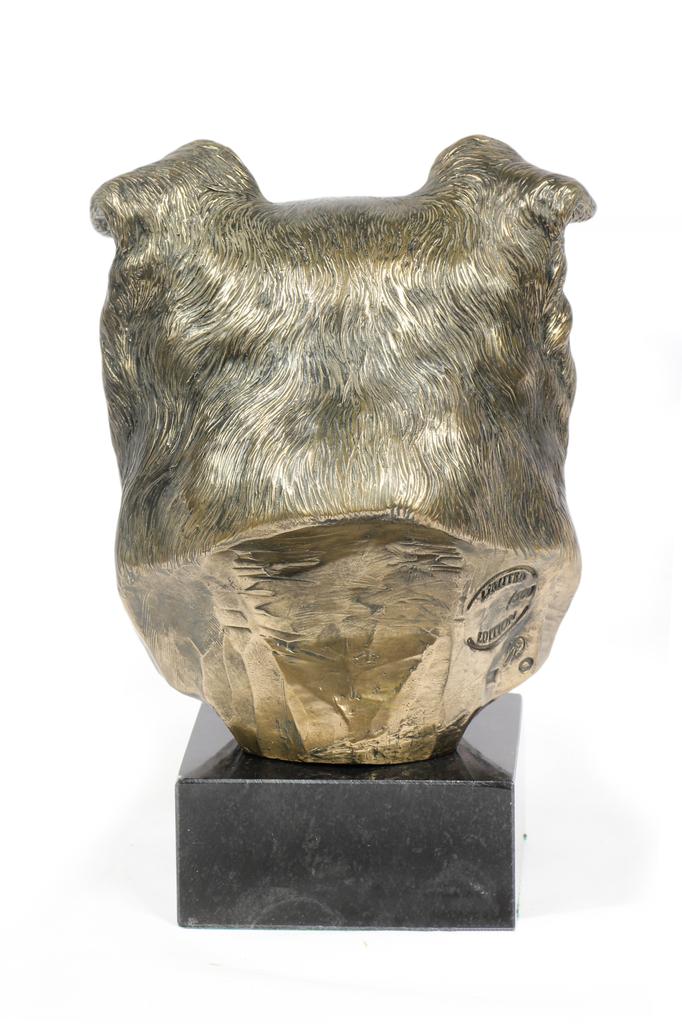 Border Collie - Dog Statue, Bust On Stone Base, Sculpture, Trophy for Dog Show by Art-Dog Brand