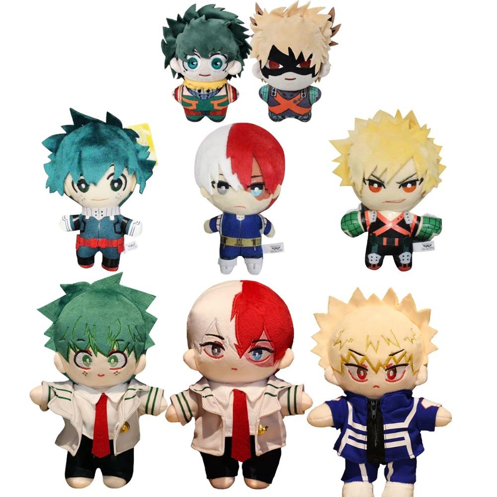 Anime MHA Figure Izuku Midoriya Katsuki Bakugou Shoto Todoroki Plush Toys Soft Plush Keychain Doll Cute Sofa Pillow Pendant Gift
