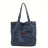 Vintage Denim Umhängetasche, Retro Handtasche mit großer Kapazität, Modische Tragetasche für Schule, Arbeit, Shopping