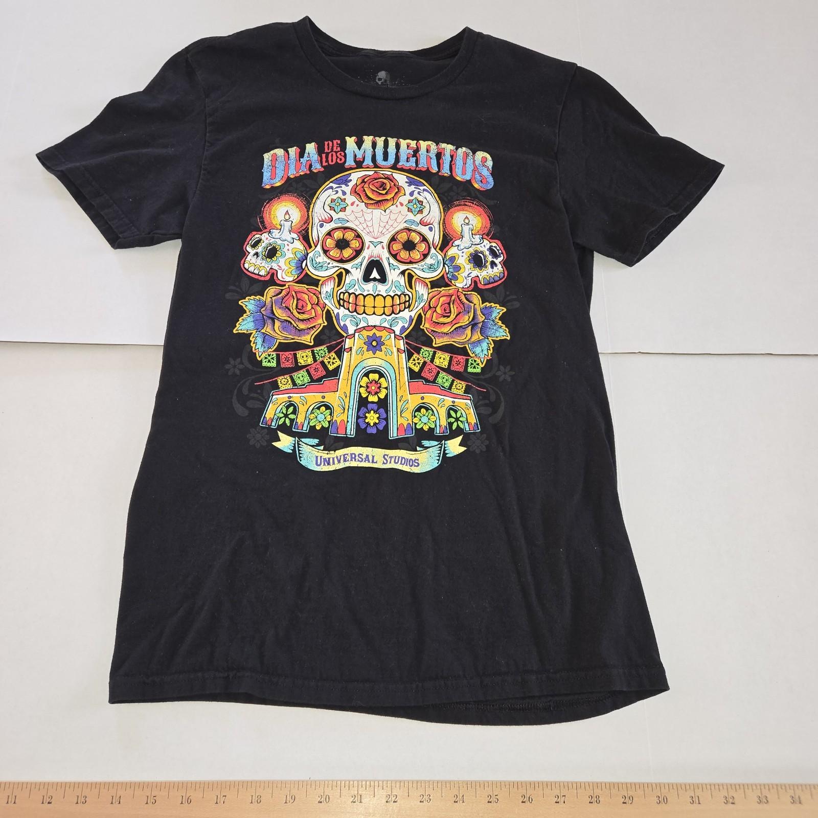 Disney Parks Shirt Med Black Dia De Los Muertos Fiesta Epcot World Showcase Euc S
