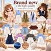 Fashion Sweater Pleated Skirt Set Princess Dresses  For Blythe Doll/For OB24 OB22 Small 1/6 Dolls