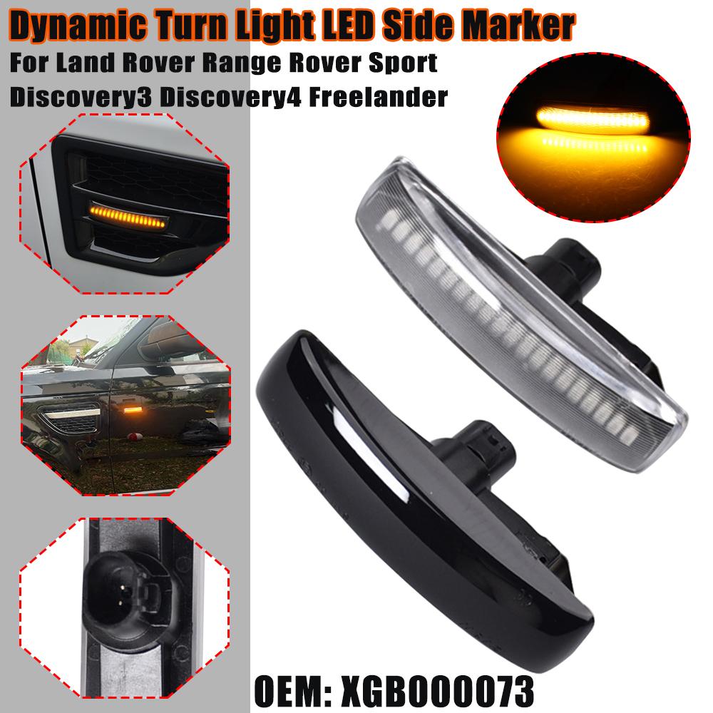 2Pcs LED Turn Signal Dynamic Side Marker Lamp Repeater Indicator Light For Land Rover Freeland 2 Discovery 3 4 Rover Sport L320Turn Signal 2