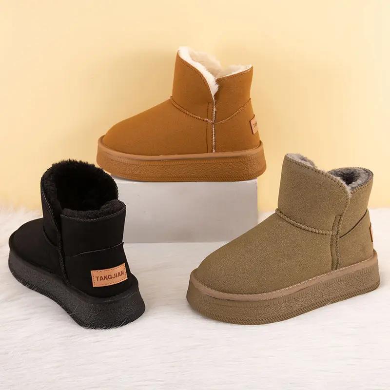 Woman Shoes Padded Snow Boots for Women Elegant With Medium Heels Plus Warm Winter Waterproof Non Slip Comfortable 2024 Novelty