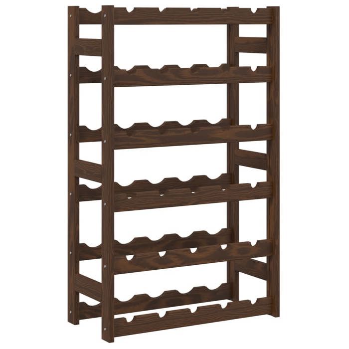 VidaXL Bottle Rack for 30 Bottles Brown Solid Pine Wood 373391
