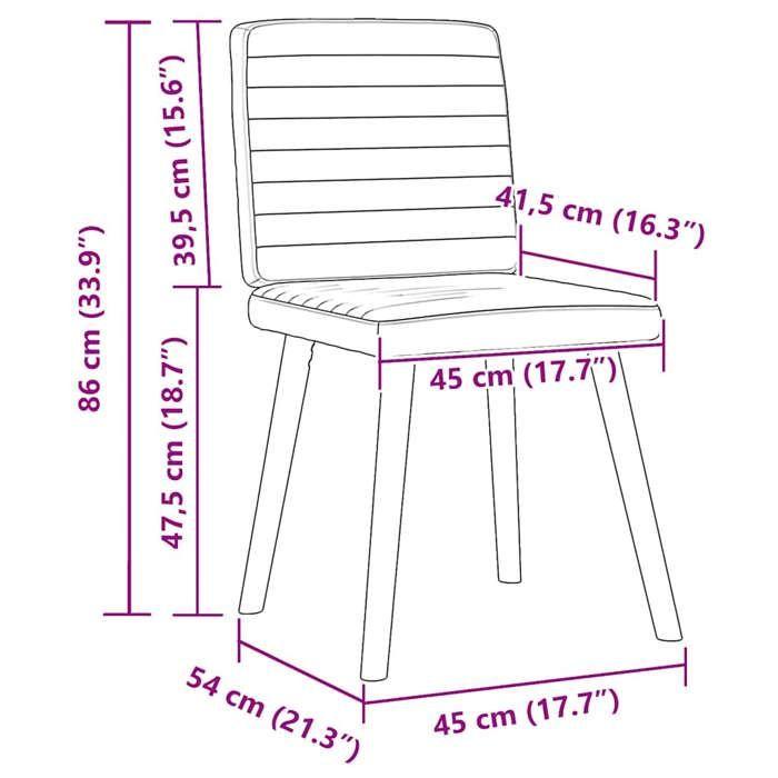 VidaXL Chaises à manger lot de 2 gris foncé tissu 4101175