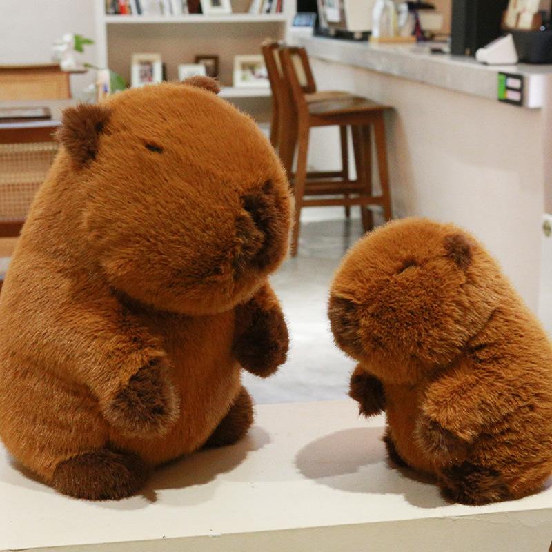 Capybara Rodent Capybara Plush Doll with Hair Cloth Doll with Hair Capybara Plush Toy Cute Doll Soft Capybara Plushie