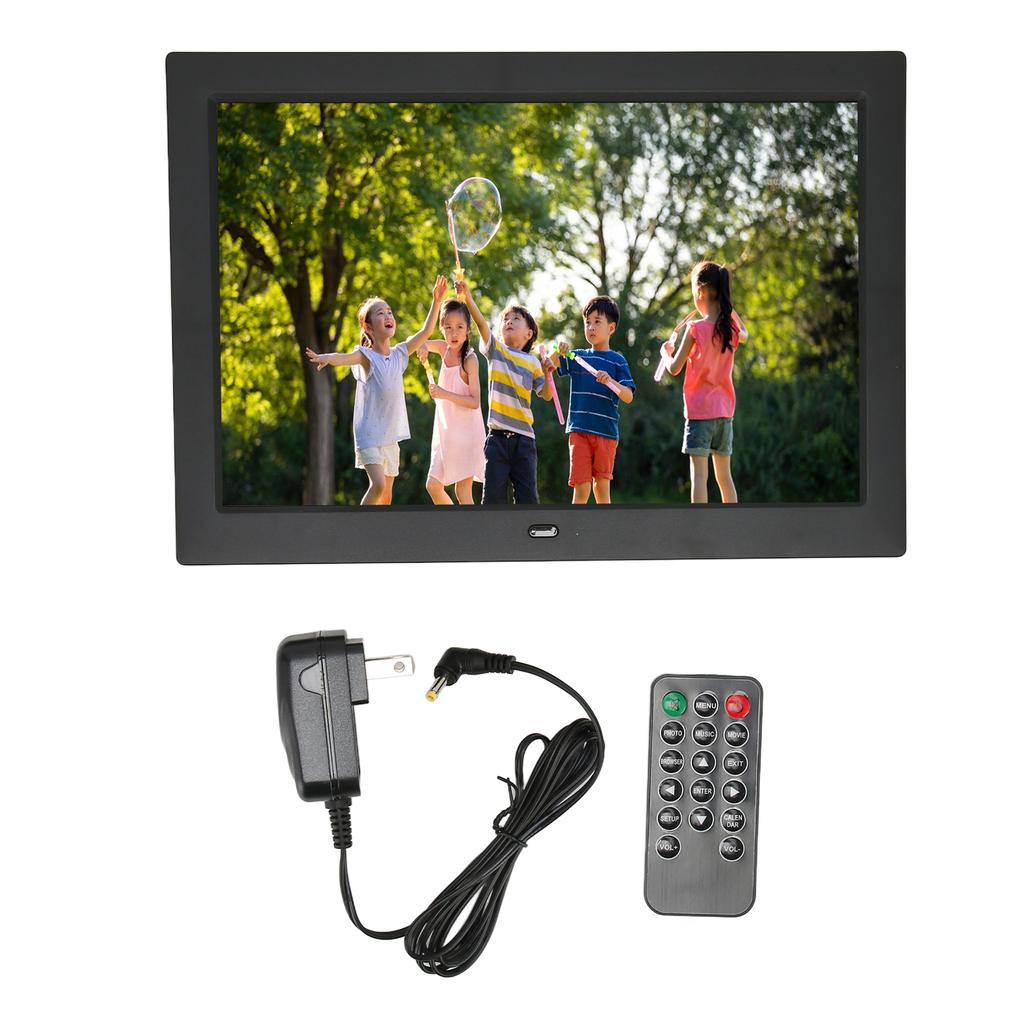Digital Photo Frame 10.1in HD IPS Screen 1080P Video Music Calender Auto On Off Timer Electronic