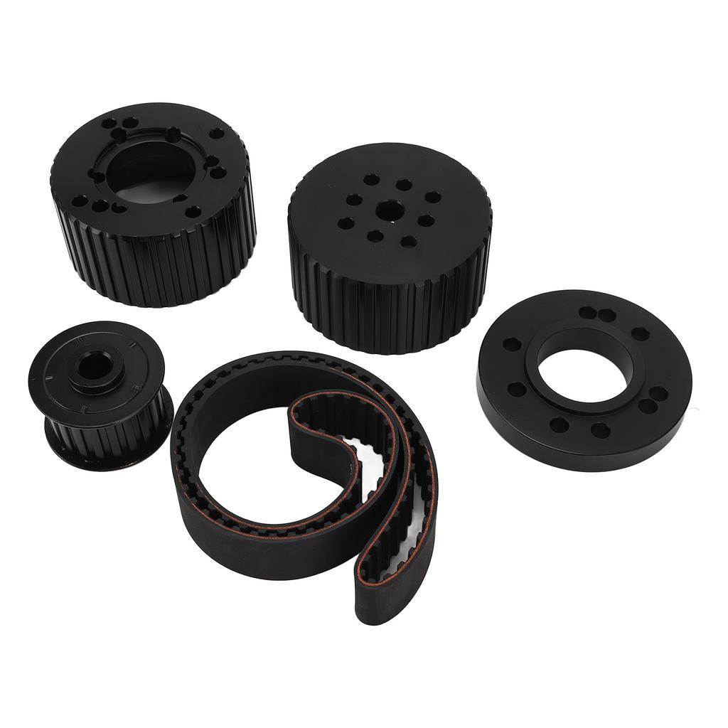 Belt Drive Pulley Kit Anti Slip PCE415.1008 Replacement for Ford Small Block Engine 318 340 360 Black