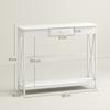 Mesa Consola Mesa de Entrada Con 1 Cajón + 1 Estante Dim. 100L X 30A X 81A Cm En Madera Blanco