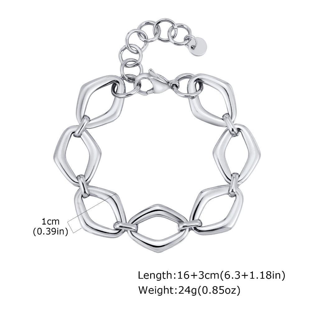 Glossy Stainless Steel Chain Bracelet Gold Plated Women's Jewelry O-Ring Bracelet  Women Men