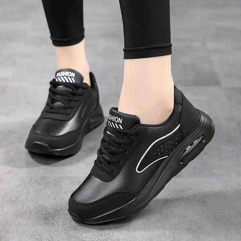 Synthetic Leather Tied Women's Stylish Sneakers Loafers Design Shoes Size 42 Women Boots Sport Special Sporty Pie Zapato