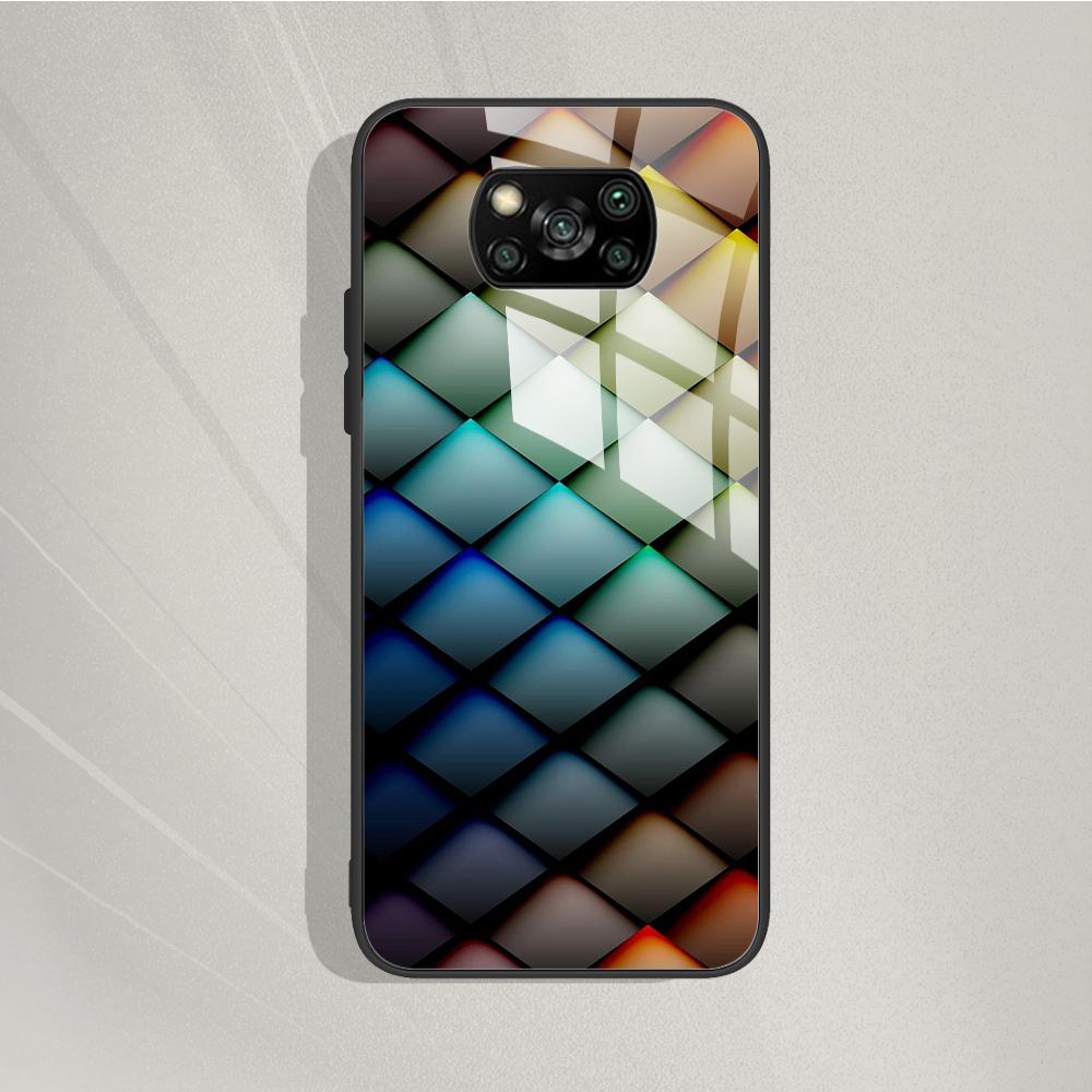 For Xiaomi Poco X3 X 3 Pro NFC X3Pro Pocox3 Pro Stylish Painted Cover Tempered Glass Phone Case For Poco X3 Pro Back Cover Coque