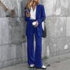 Elegant Women's Autumn/Winter Solid Color Suit – Jacket and Pants Set