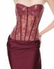 Wine Red Strapless Lace Slim Fit Long Dress - Stylish Streetwear for Hot Dates