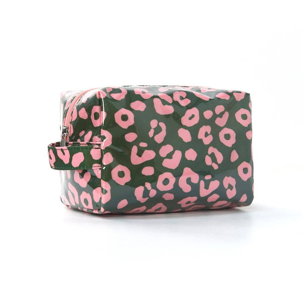 High Quality PVC Material PVC Makeup Bag Waterproof Polka Dots Striped Makeup Bag Striped Pattern Leopard Print Organizer Travel