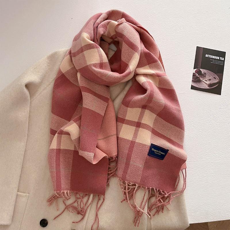 Autumn and winter new versatile scarf women's thickened woven thick beard fringed warm scarf imitation cashmere shawl