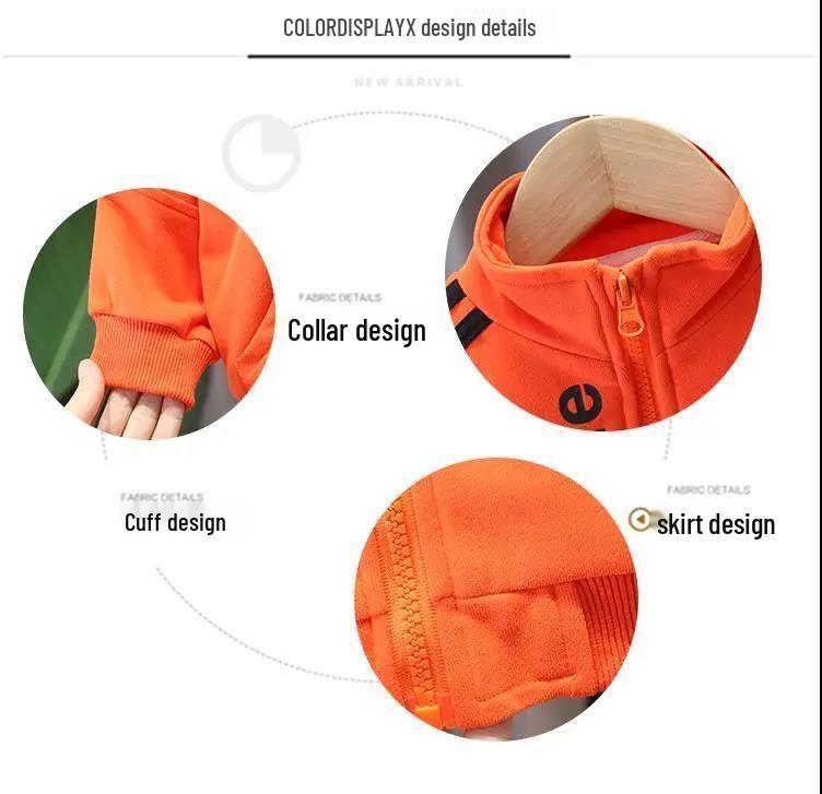 Kids' Fashionable Long-Sleeve Two-Piece Suit for Spring and Autumn