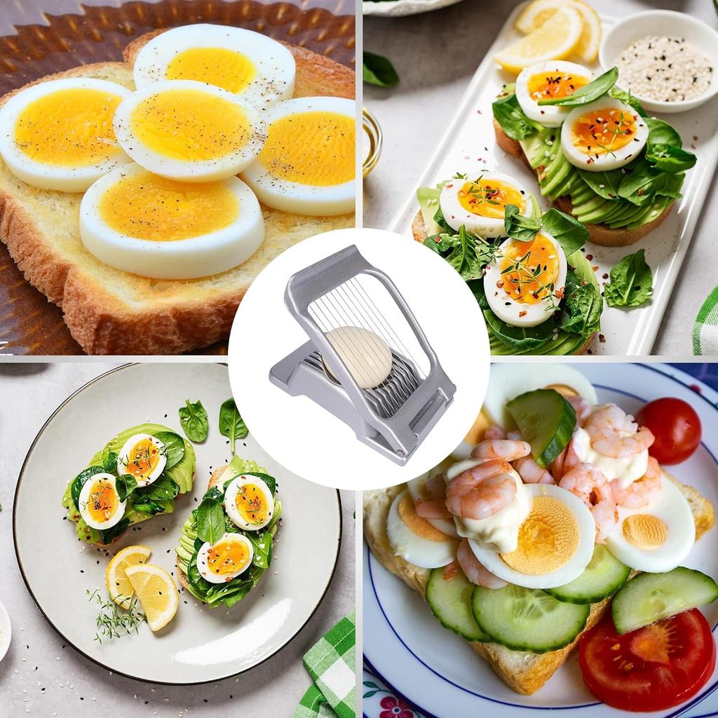 Egg Slicer for Hard Boiled Eggs Egg Cutter Strawberry Slicer Aluminium Slicer Stainless Steel Wire Multipurpose Egg Slicer