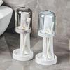 Toothbrush Holder With Dust Cover Drainage Design Plastic Multifunctional Bathroom Toothbrush And Cup Organizer