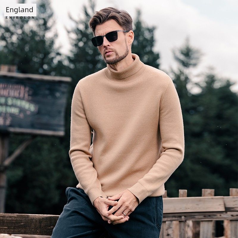

Yingjilun Autumn and Winter Turtleneck Sweater Men s All-Matching Thickened Base Sweater Men Winter Wear Inner Wear Lapel Knitwear