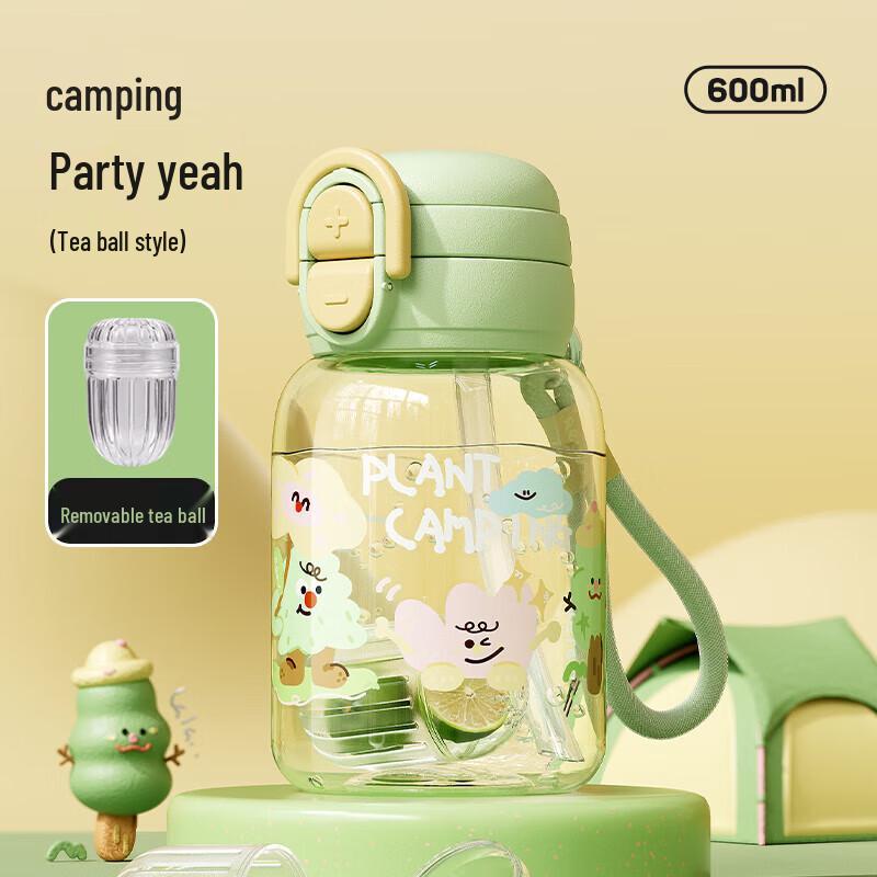 Wushengwu Tritan Dual-Drink Straw Cup with Tea Infuser