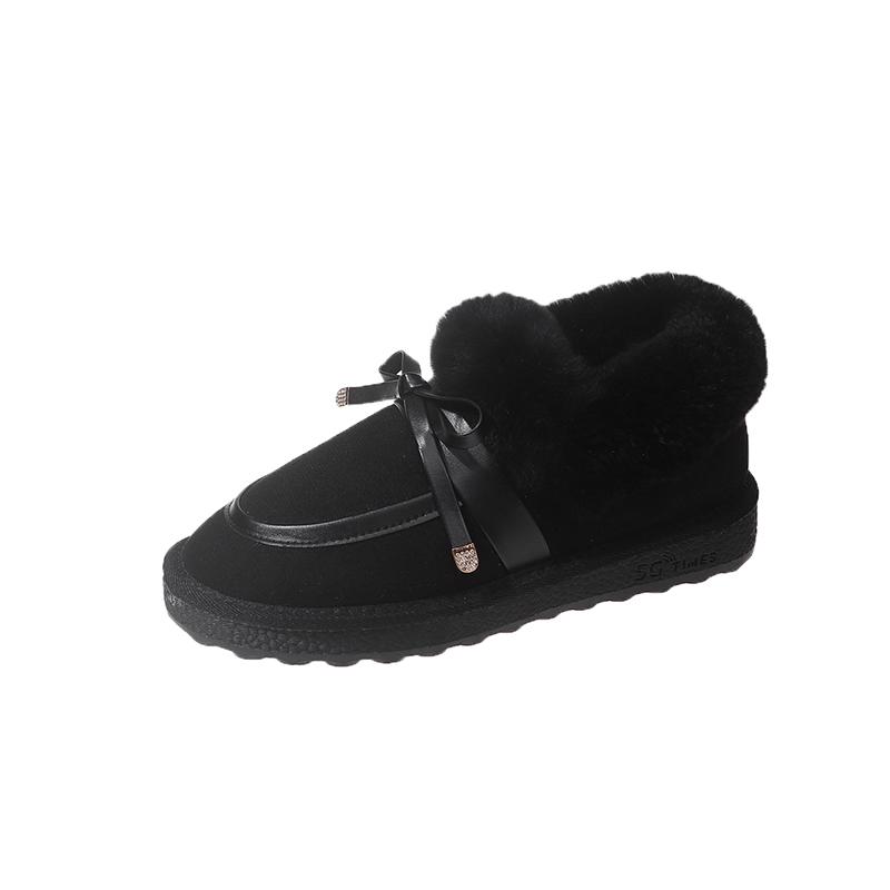 

Модные зимние женские ботильоны на открытом воздухе нескользящие женские плюс бархатные износостойкие хлопковые бабочки с узлом на резинке теплые женские туфли 40 чёрный