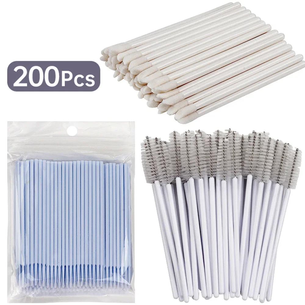 Eyelash Brush 200pcs Micro Brush Eyelash Extension Special Eyelash Removal Brush Lipline Cotton Brush for Eyelash Extension Tool