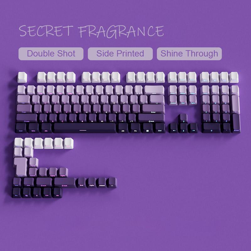 Gradient Matcha Side Printed Keycaps PBT Double Shot Shine Through Keycaps OEM Profile 135 Keys for MX Switches Gaming Keyboards