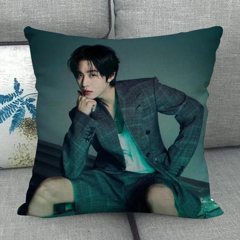 Custom Ahn Hyo Seop Pillowcase Wedding Decorative Cotton Linen Pillow Case For Home Pillowcover 45X45(One Sides)