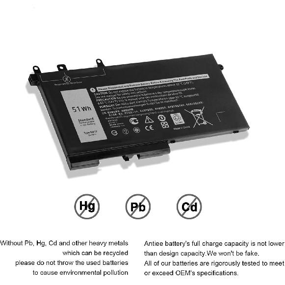 93FTF D4CMT GJKNX DJWGP DV9NT FPT1C GD1JP 83XPC 00JWGP 0DJWGP 4YFVG Laptop Battery Replacement for Dell Precision 15 3520 3530 Latitude 5280 5288