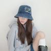 25 early autumn new denim bucket hat women's high quality plain face cover basin hat tide