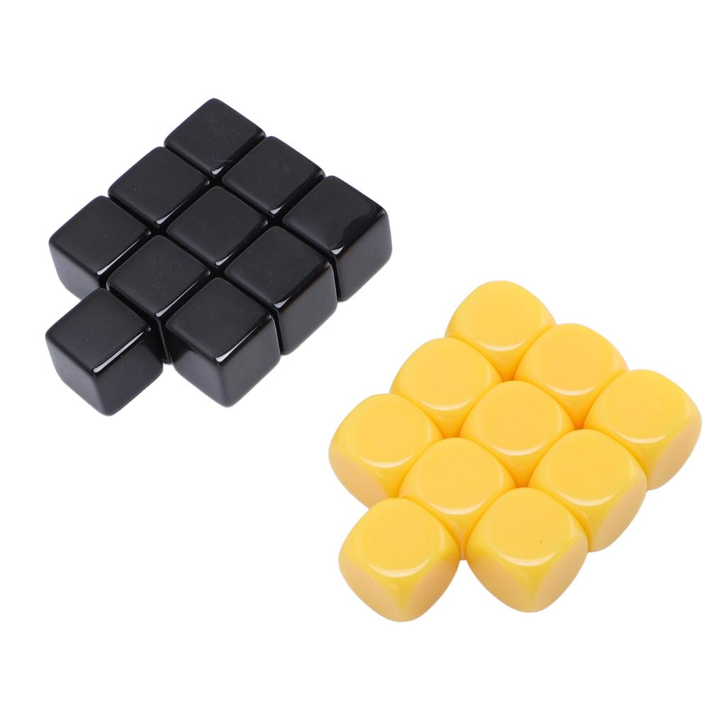 20Pcs 16mm Blank Dice Plastic Impact Proof Multifunctional DIY Blank Dice with Storage Bag for Board