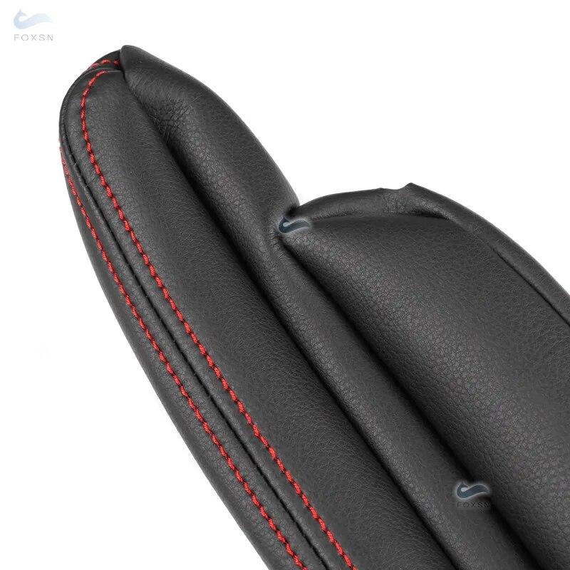 For Land Rover Freelander 2 2007 -2012 2013 2014 2015 2pcs Car Side Seat Armrest Handle Leather Cover Protect Black-red Line