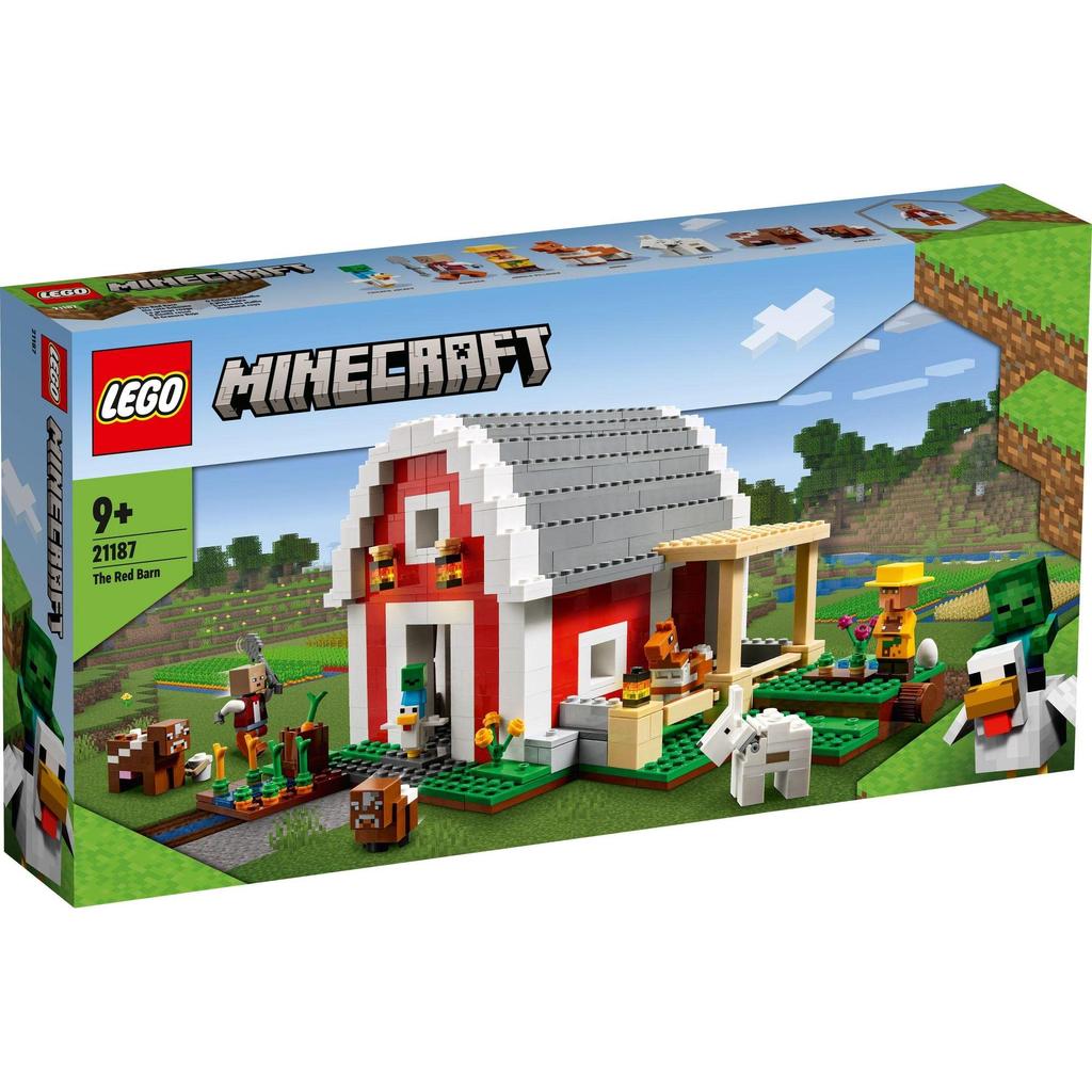 LEGO Minecraft Rote Stallung 21187, Spielzeug, Bausteine, Geschenk, Videospiel, Haus, Jungen und Mädchen, Ab 9 Jahren
