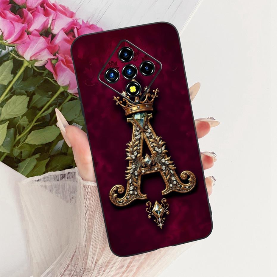 Fashion Crown Letter Case For Infinix Zero8 Zero8i Soft Black Silicone TPU Back Cover For Infinix Zero 8 8i Phone Cases