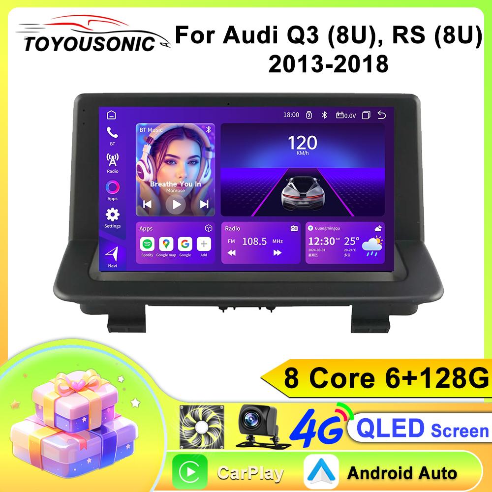 Toyousonic Car Video Player for A-udi Q3 (8U), RS (8U) 2013-2018 GPS Navigation Built-in Dsp Carplay Autoradio Android Head Unit