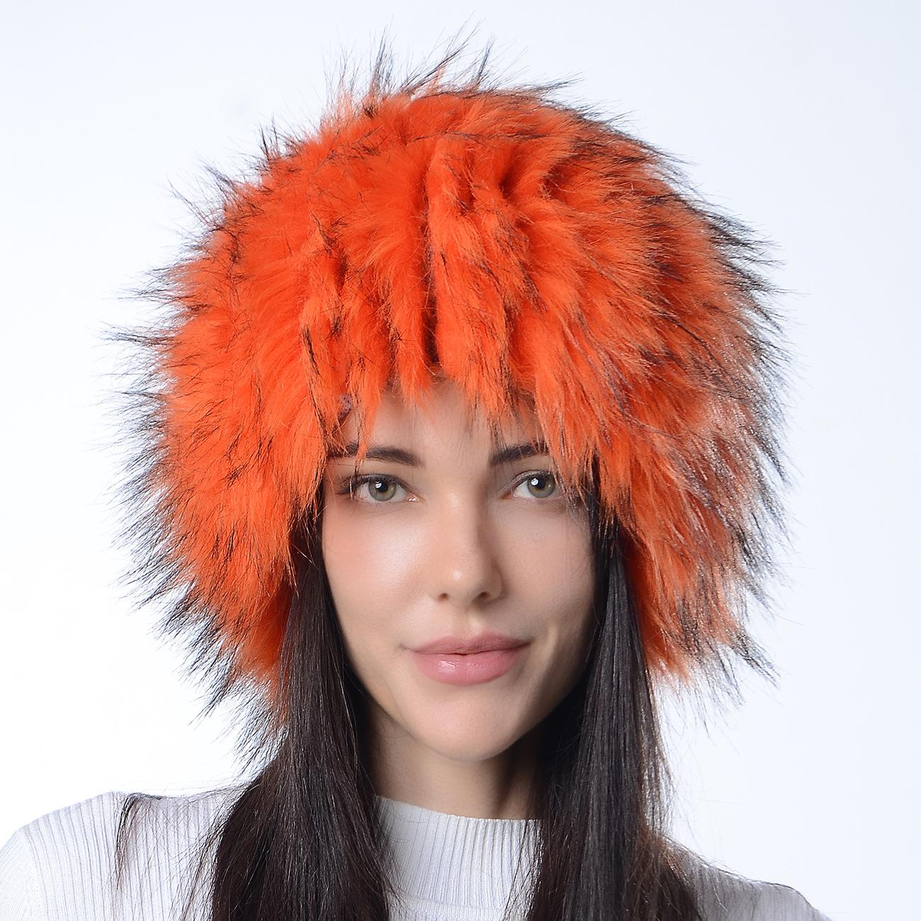 Imitation Raccoon Skin Grass Hat Russian Autumn and Winter