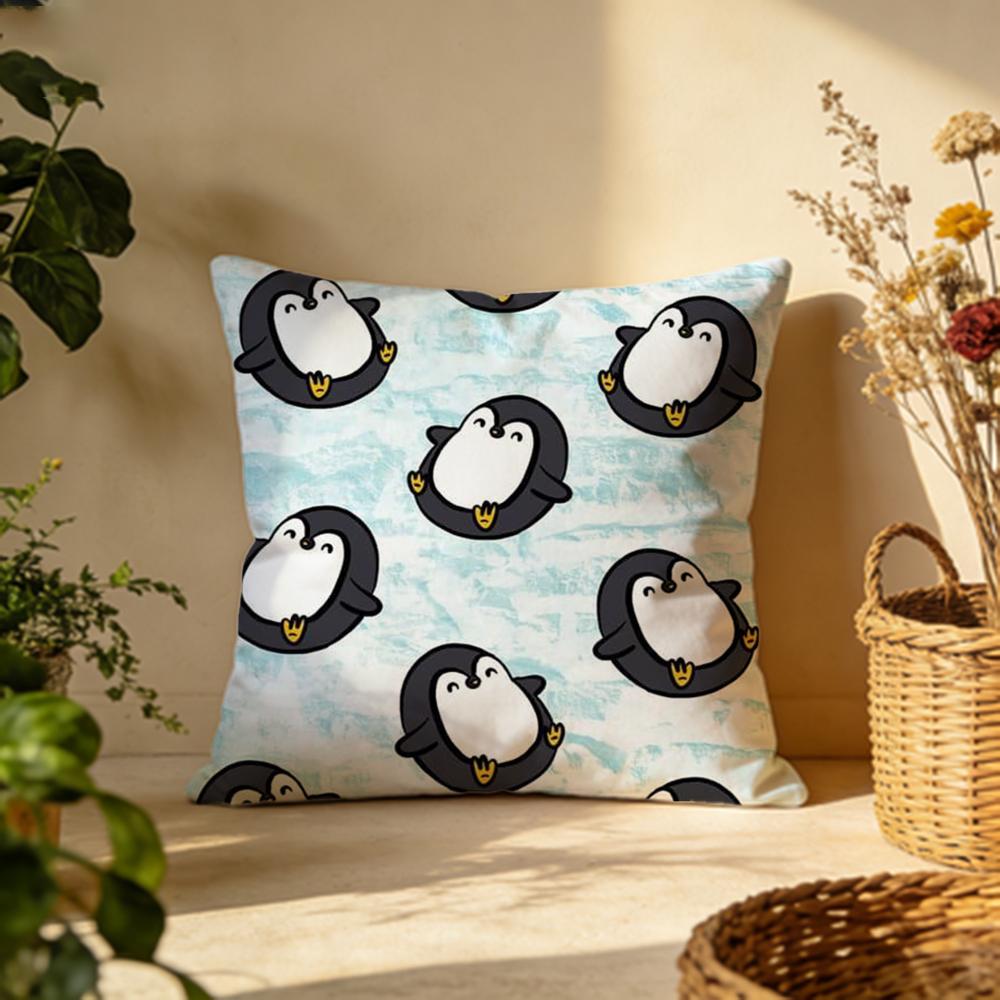 Hot PPinguable Cushion Cover Versatile DoubleSided Pillow Case Fit for Sofa Bed Car Daily Decor