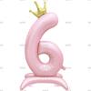 Large Foil Number 6 Balloon with Crown Design Standing Decoration for Party Events Birthday Celebrations Photo Props Indoor Outdoor Use