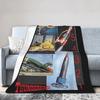 Thunderbirds 1-5 Retro Montáž Plyšové Deky Kreslená Módní Přehozy na Domácí Hotelovou Pohovku 150*125cm Měkké